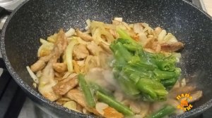 Рецепт вкусных Макарон  с овощами на сковороде