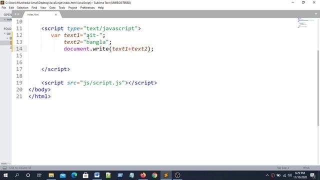 Fullstack JavaScript Tutorial in Bangla 2020 Part 09 JavaScript String Operator