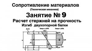 Сопротивление материалов. Занятие 9. Расчет на прочность. Изгиб стержня. Двухопорная балка