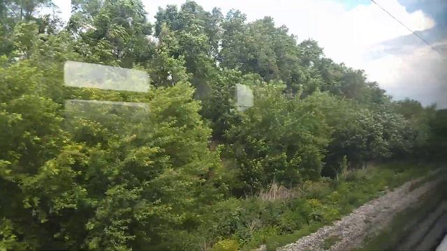 О.П. Шушталеп - О.П. 405 КМ из окна ЭД4МК-0051 и отправление её с О.П. 405 КМ (вид слева) смотреть онлайн