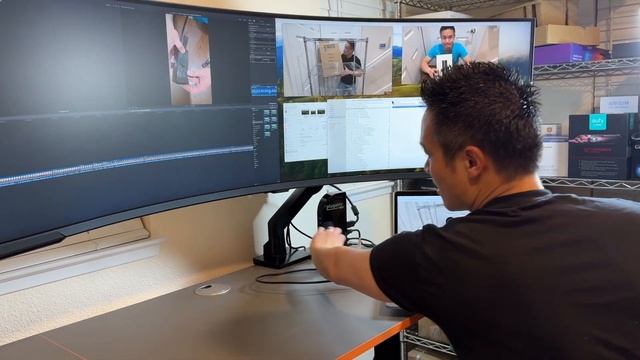 Samsung 57" Monitor INSTALLED on BEWISER Heavy Duty Arm! смотреть онлайн