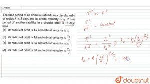 The time period of an artificial satellite in a circular orbit of radius `R` is `2` days and its