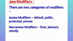 JAVA || Modifiers of java 2023 || BASIC QUESTIONS || SAQ&MCQ || Sudipta's learning..........