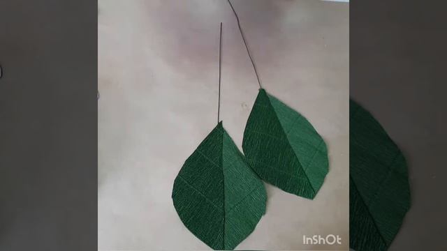 DIY/ Бесплатный МК Ветка из зелёных листьев из гофрированной бумаги для больших цветов смотреть онлайн