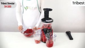 Приготовление сока из ягод калины на шнековой соковыжималке Tribest Slowstar SW 2000