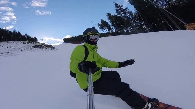 Snowboarding in Bansko | Alberto Tomba Slope | 75 km/h | Winter FUN | GoPro |HD| смотреть онлайн