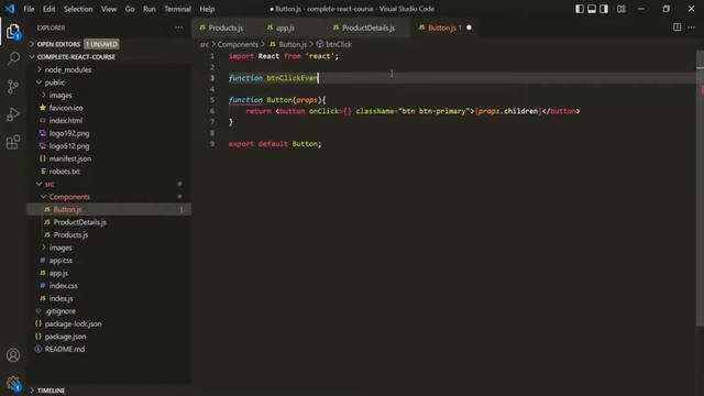 #19 Handling Events in React | React state & working with events | A Complete React Course