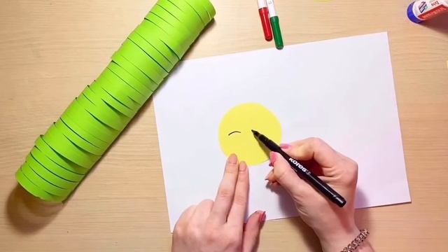 Аппликация (бумагопластика) "Гусеница" смотреть онлайн