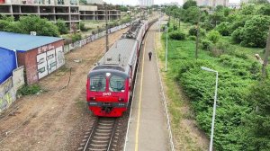 Электропоезда ЭД9М-0204 и ЭД9М-1008 – о.п. Фабрика Кожизделий, г. Краснодар, СКЖД. 30.04.2024 г.