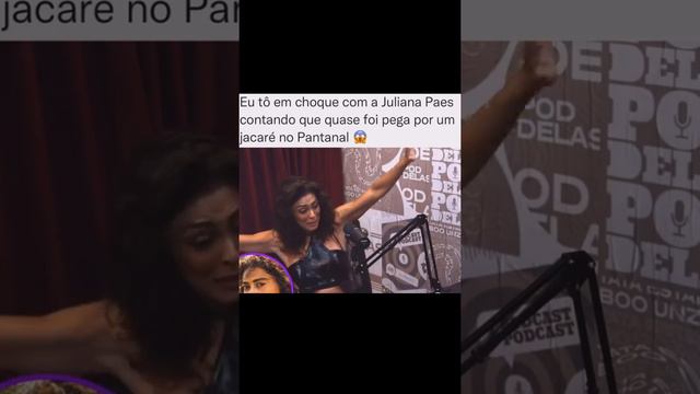 Juliana Paes contando que quase foi pega por um jacare