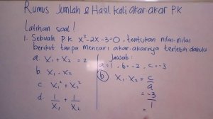 Rumus jumlah dan hasil kali akar-akar persamaan kuadrat lengkap dengan contohnya