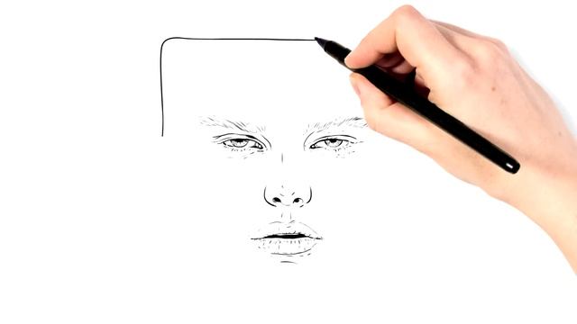 Квадратное лицо. Процесс рисования. Square face.