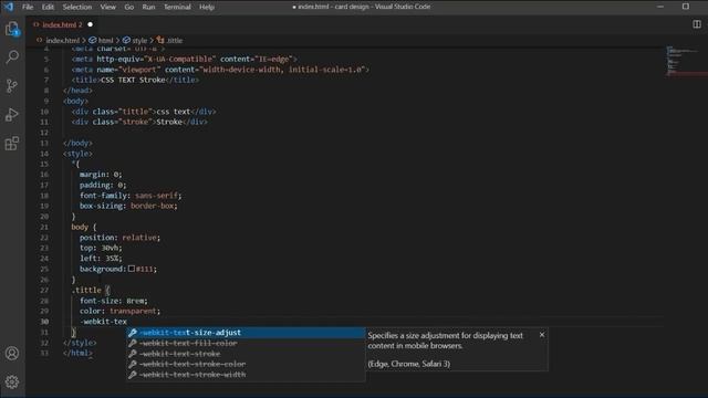 CSS TEXT STROKE TUTORIAL ll Ascode ll CSS: 03 ll