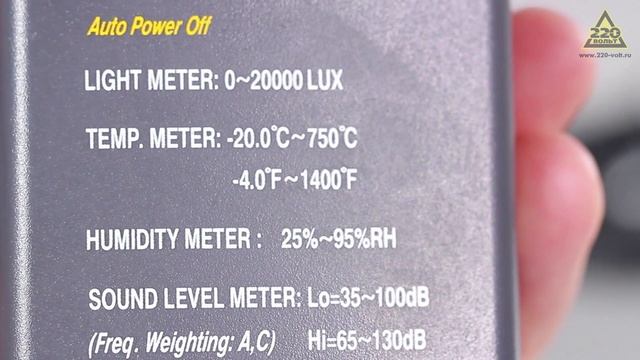 Шумомер Люксметр Влагомер Термометр CEM DT 8820 смотреть онлайн