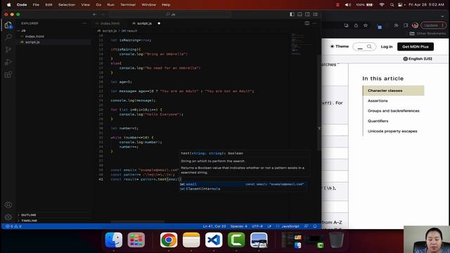 Chapter 21: Javascript Tutorial - What is RegExp or RegEx? смотреть онлайн