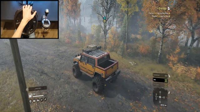 Hummer H2 Off Road Snowrunner Drainage Mission Gameplay with Thrustmaster
