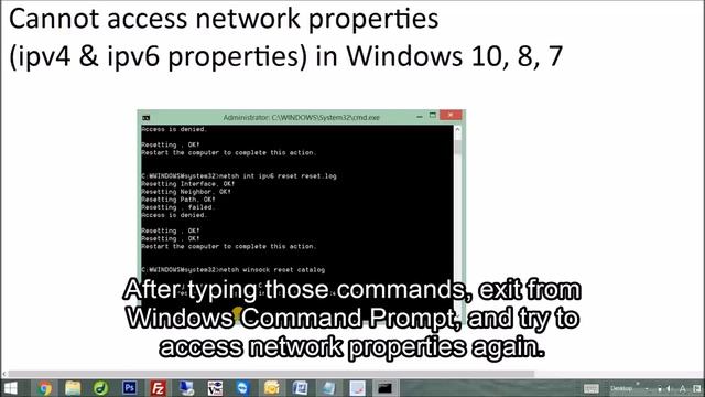 Cannot access network properties ipv4 and ipv6 properties in Windows 10, 8, 7 смотреть онлайн