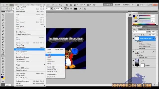 How to make a basic Club Penguin Banner in Adobe Photoshop - EDITED- смотреть онлайн