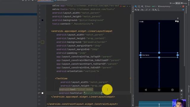 Make a Simple Birthday Wishing App in Android Studio | Part 1 | Android Development Tutorial 2022
