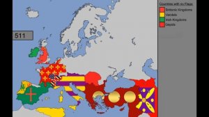 Europe: Timeline of National Flags: 1 AD - 1000