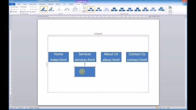 Creating a sitemap using Microsoft Word SmartArt