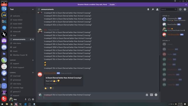 Discord.JS v12 - Create a Poll with Reactions! смотреть онлайн