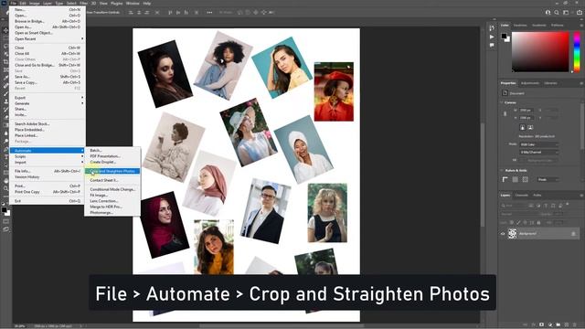 Auto Crop and Straighten Multiple Photos in Photoshop 2022 смотреть онлайн