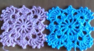 Квадратный мотив крючком.