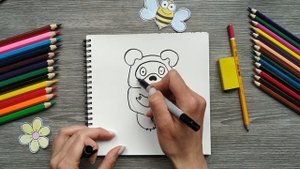 Как нарисовать Винни Пуха. Рисуем сложные рисунки простым способом.