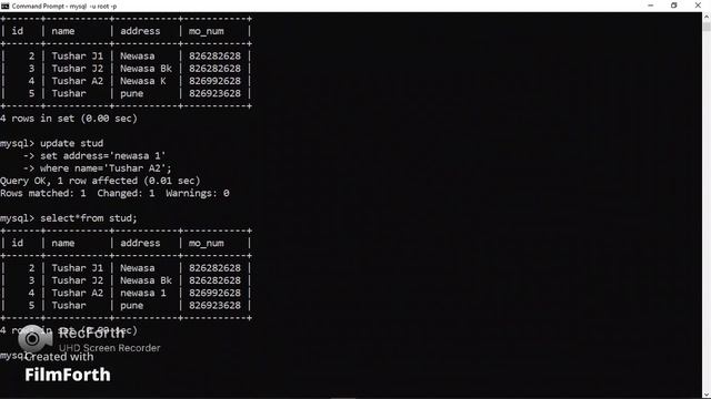 MYSQL UPDATE ,DELETE statement & WHERE clause Explane