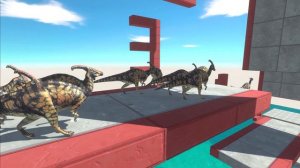 Jump Over Falling Wooden Obstacles - Herbivore Dinosaurs VS Carnivore Dinosaurs - ARBS