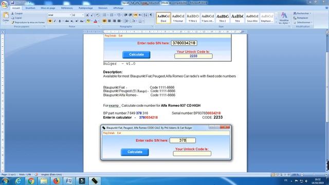 BP Peug Fiat Alfa Code Calculator смотреть онлайн