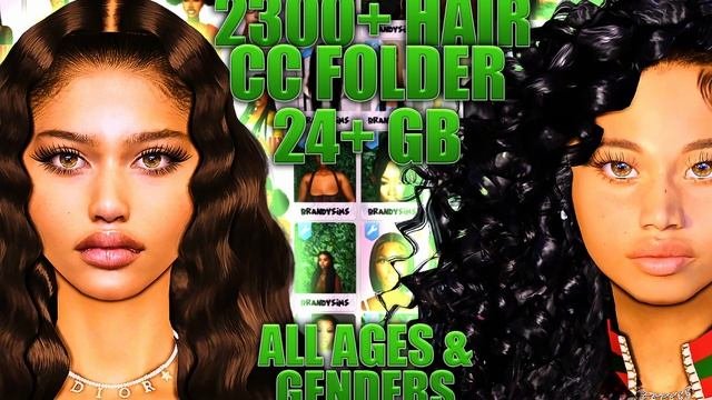 {2300+ CC FOLDER} FEMALE HAIR CC FOLDER & SIM DOWNLOAD | CURLS, LACE FRONTS+MORE