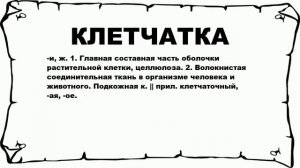 КЛЕТЧАТКА - что это такое? значение и описание