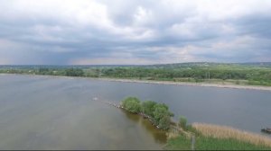 Город Марганец - Каховское водохранилище с высоты птичьего полета.