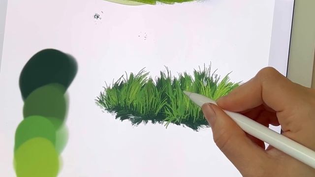Painting a Grass Bundle on Procreate - Simple Digital Painting Tutorial on Ipad смотреть онлайн