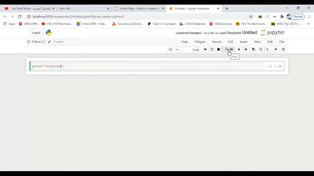 3- Python Running code in Jupyter كتابة الاكواد فى بايثون