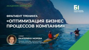 Фрагмент тренинга «Оптимизация бизнес-процессов». Спикер – Екатерина Морева, Академия бизнеса Б1