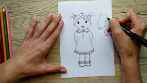 Познавательное рисование для детей с KIDS CLUB ARTY. Видеоурок. Простой рисунок. Девочка