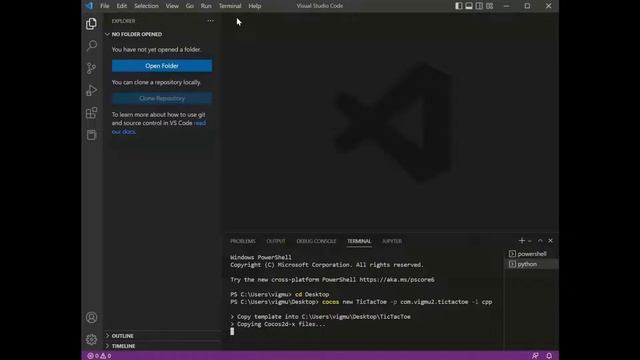 Creating a Cocos2d x Project in Visual Studio Code