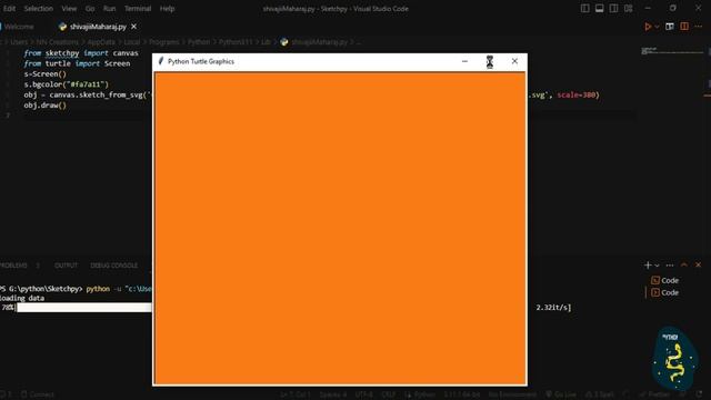 Shivaji Maharaj Using Python Turtle Code | Python Programming Hub