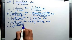 Integral of x+sinx/1+cosx