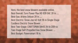 What is the most powerful electric snow blower?