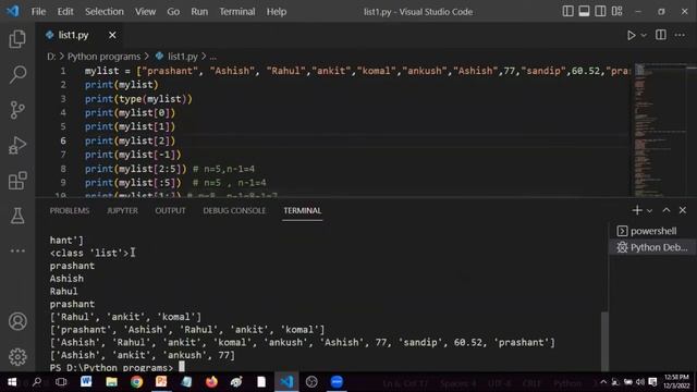 #11 Collection datatype list part | Python for beginners | #collectiondatatypes #pythonforbeginners
