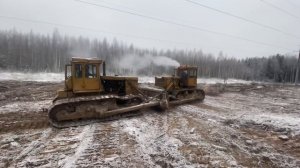 Т 170 заводим с толкача,на холодную,топливная забита..