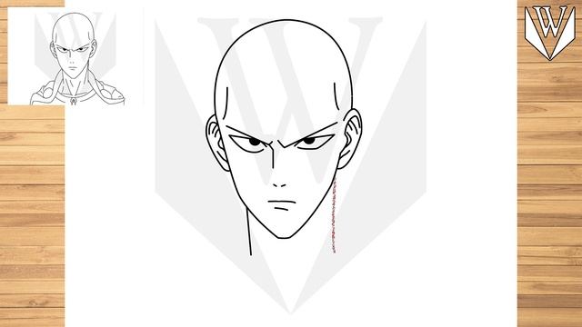 Как рисовать Сайтама Ванпанчмен Шаг за шагом, легко для детей и начинающих. Учебник по рисованию. смотреть онлайн