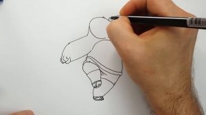 Как Нарисовать Кунг-Фу Панду По из мультика - Поэтапное рисование для детей