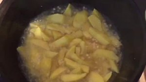 Жаренная картошка на костре в казане.Учокда картошка ковуриш.