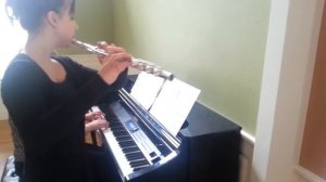 Anechka plays flute Polonaise by Oginski (Полонез Огинского)