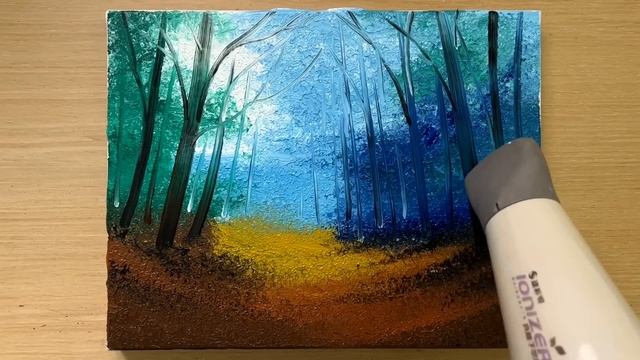 Painting Deep Woods / Acrylic Painting Techniques / Drawing Forest смотреть онлайн